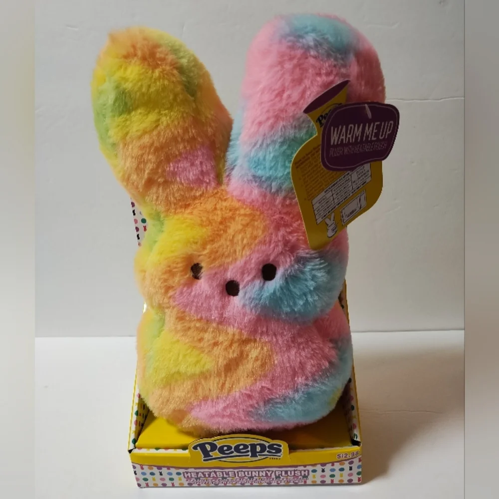 Peeps Heatable Bunny Plush. Microwavable beads Approx 11